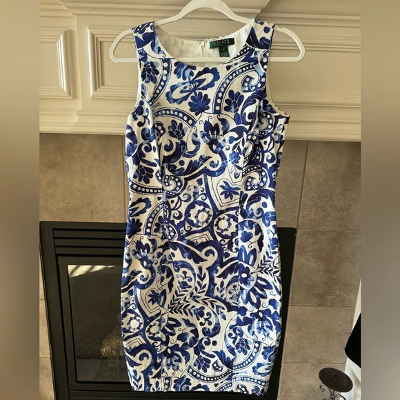 Lauren Ralph Lauren Dresses & Skirts - Lauren Ralph Lauren Floral Print Cotton Blend Dress Sleeveless sz 8